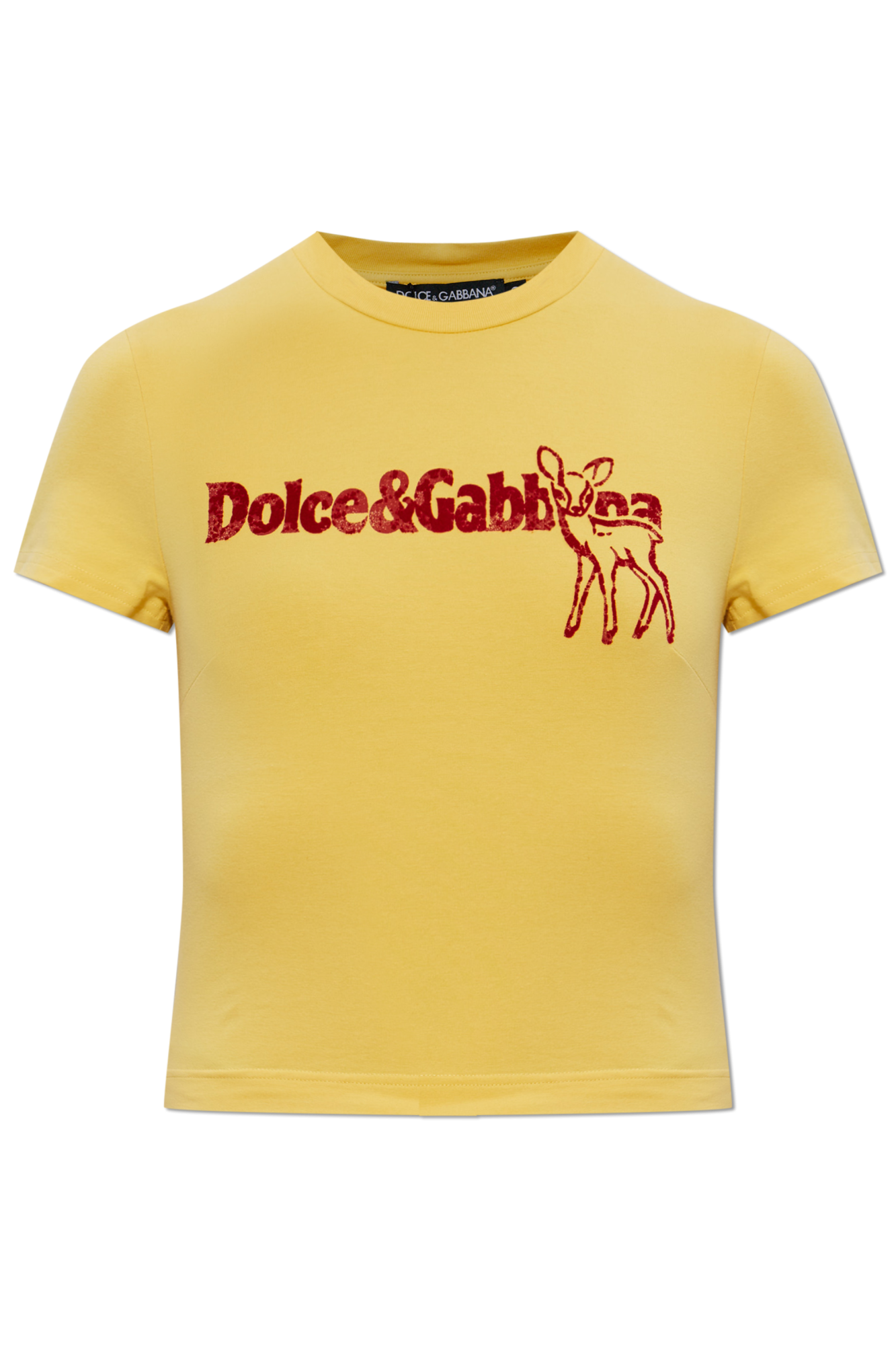 Dolce & Gabbana T-shirt with a logo and a velvety finish | Women's